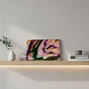 Hand Crafted acrylic pour fluid artwork abstract painting wall decor Upcycled